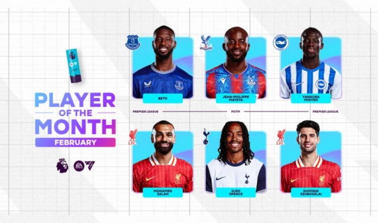 英超2月最佳候選：貝托、馬特塔、明特、薩拉赫、斯賓塞、索博